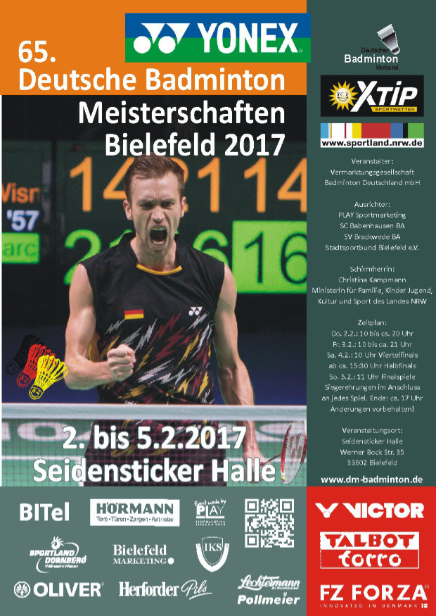 Badminton DM in Bielefeld 2017 - Flyer - Zeitplan