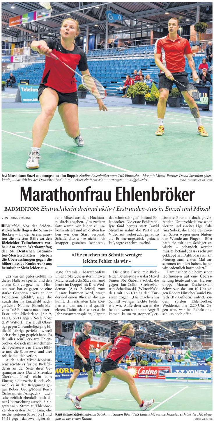 Neue Westfälische vom 30.01.2015 - Lokalsport - Marathonfrau Ehlenbröker