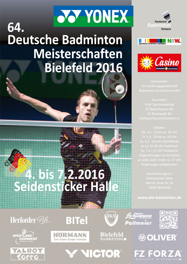 Badminton DM in Bielefeld 2016 - Flyer - Zeitplan