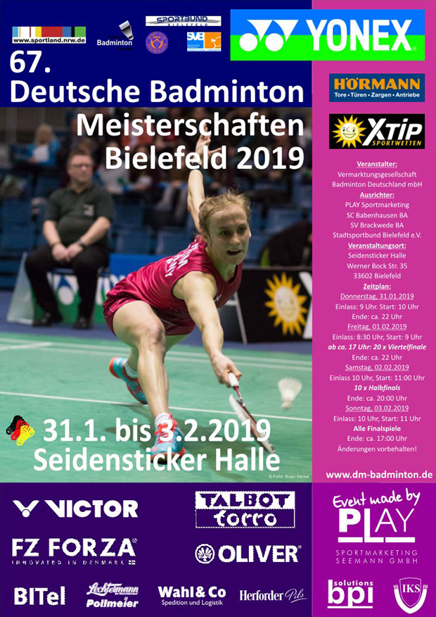 Badminton DM 2019 Bielefeld Plakat
